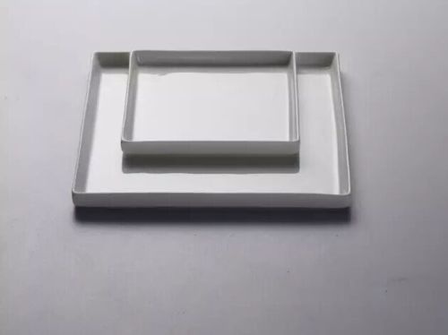 PLPL系列餐具，四方形平底白色瓷盘