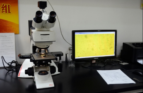 金相显微镜正在检测颜料分散性
