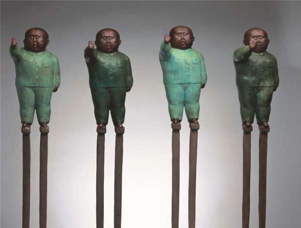 《四大高人》 H162cm, 铸铜, 2008, 广慈, The Four Great Men19