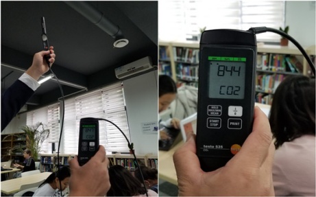 安装新风系统教室内二氧化碳浓度为844ppm
