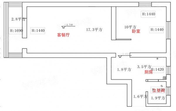 50平两居改变格局后变得通透明亮 仿佛有100平