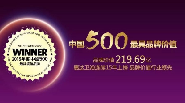 219.69亿元居行业前列！惠达连续15次蝉联中国500最具价值品牌